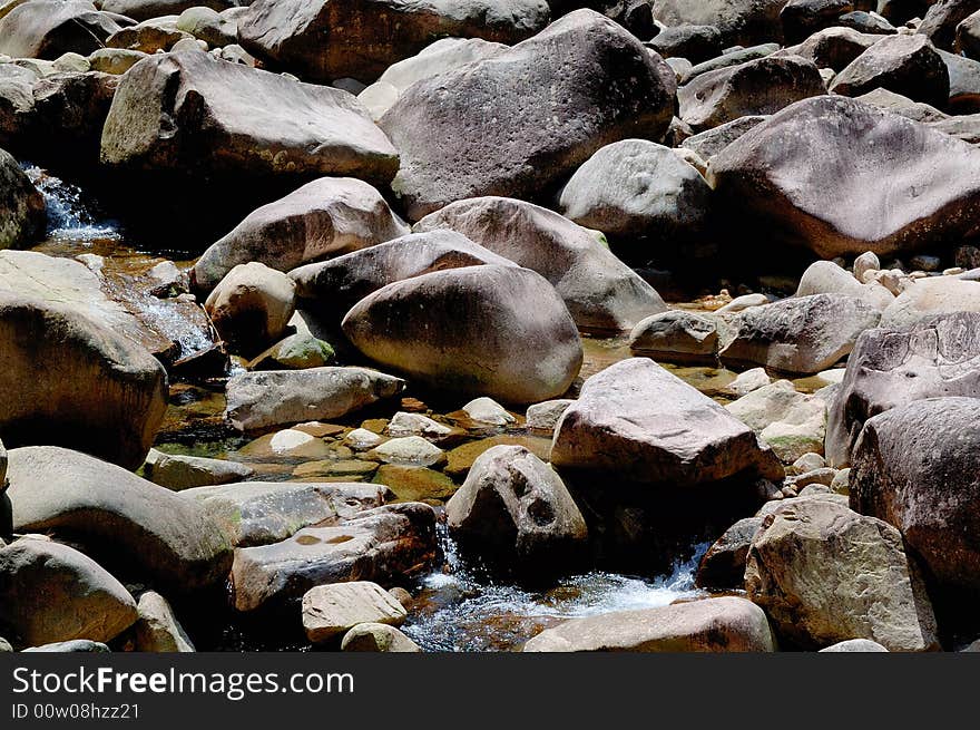 Big cobblestone in the brook.