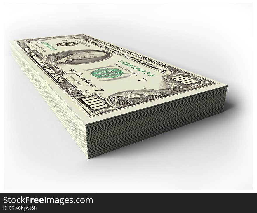 Dollars isolated on white background. Dollars isolated on white background