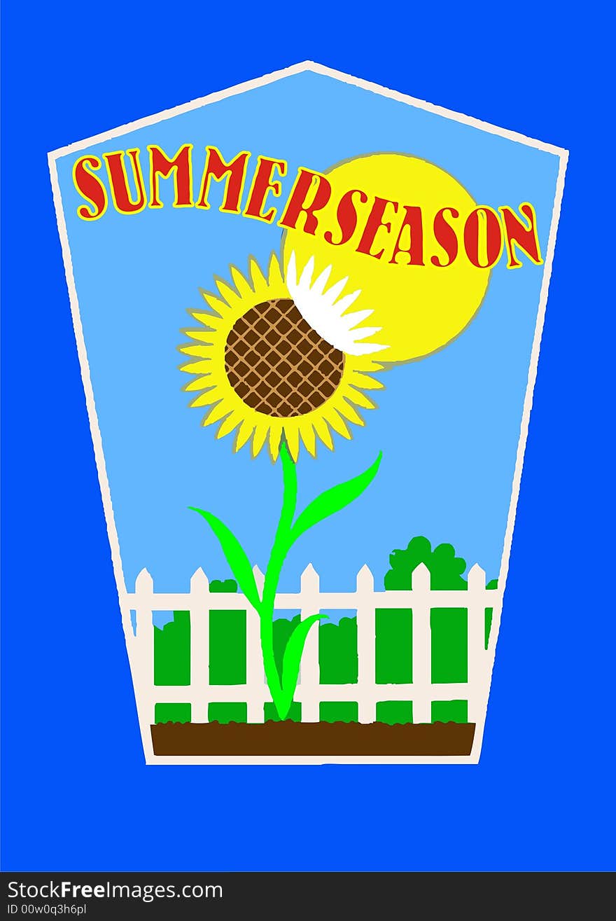 Summer_season a poster as decoration or advertising in vintage style