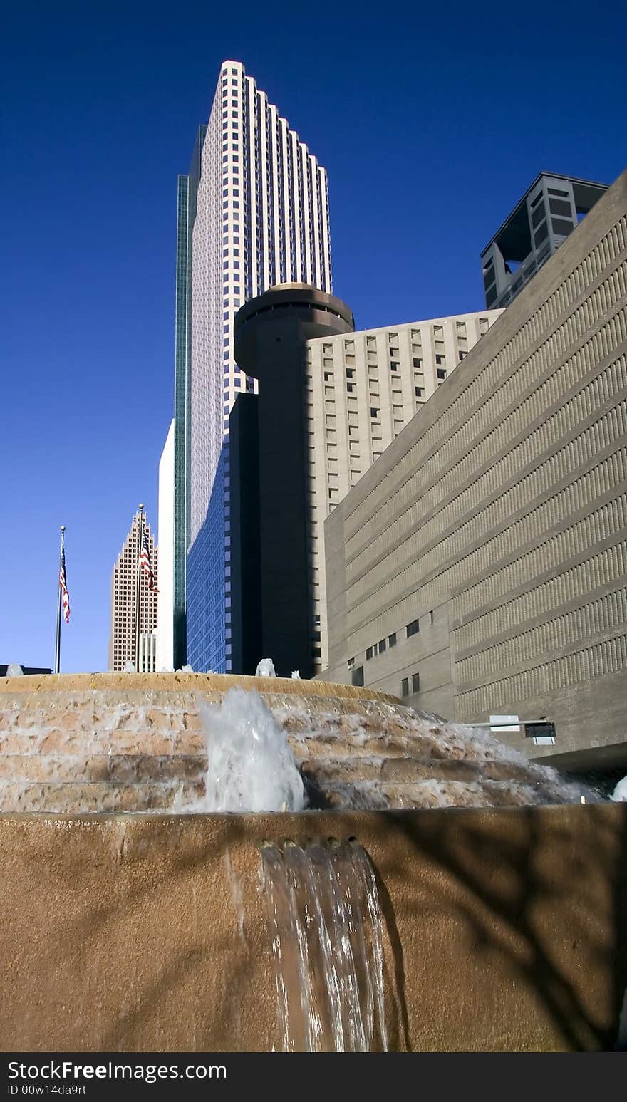 A cascading fountain among the office buildings. A cascading fountain among the office buildings