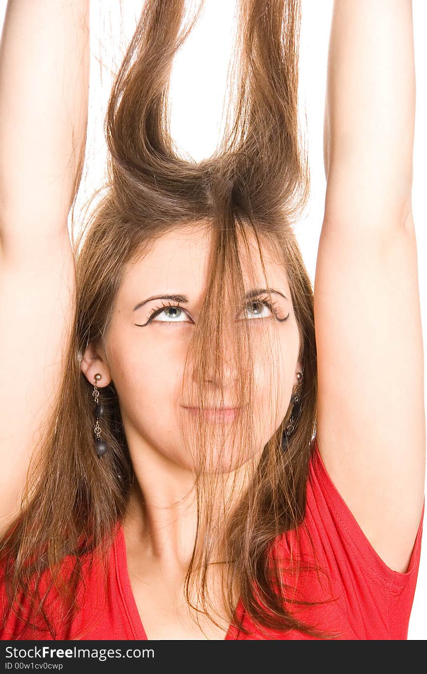 Girl with long straight hair. Girl with long straight hair