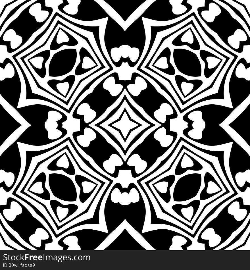 Abstract seamless black-and-white pattern - graphic illustration. Abstract seamless black-and-white pattern - graphic illustration