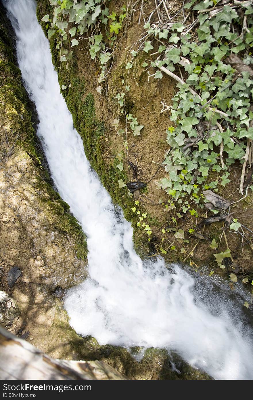 Small canal at monasterio de piedra saragossa aragon spain