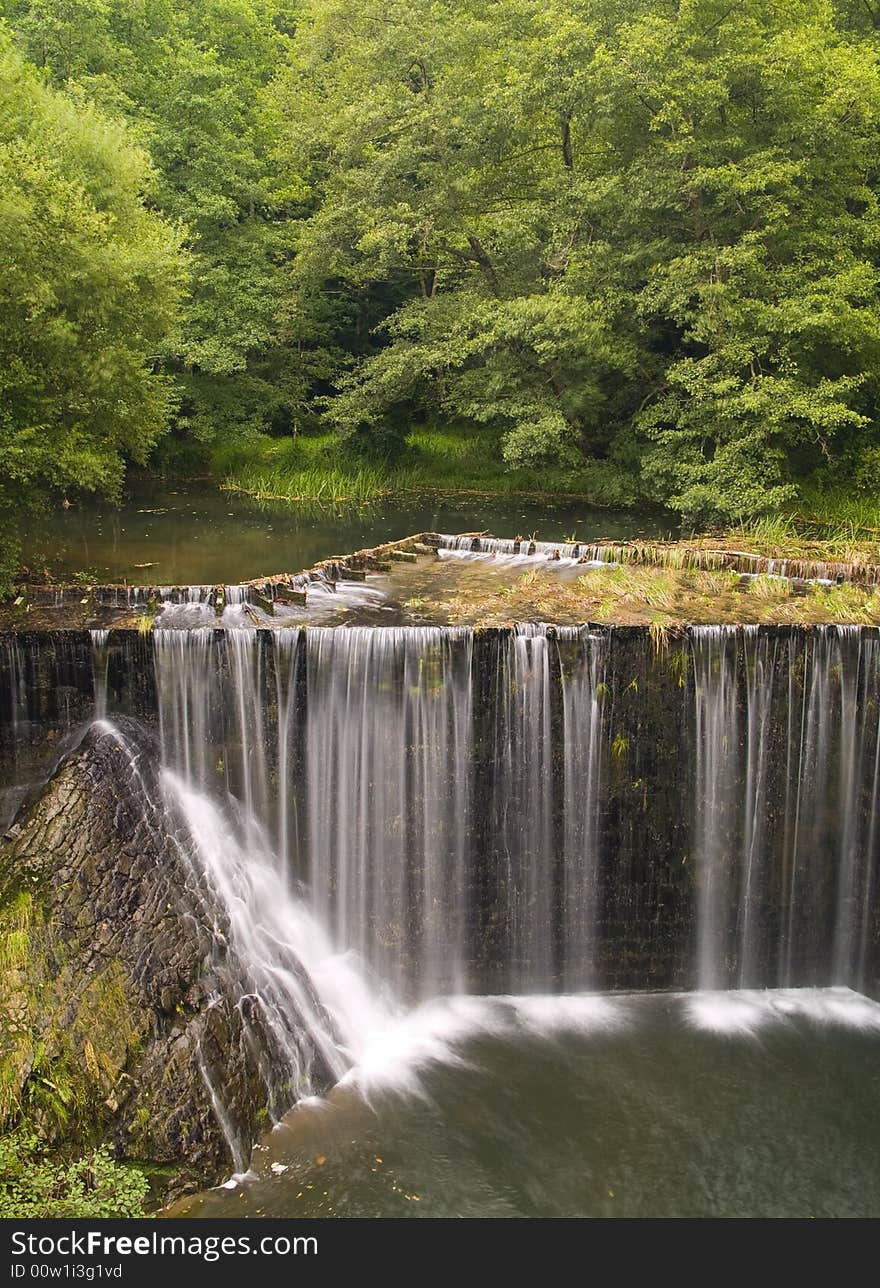 Mountain River and cascade in the forest