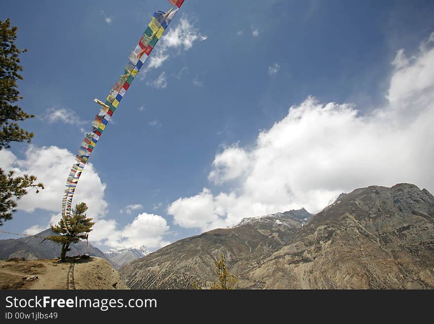 Buddhist praying flags, annapurna