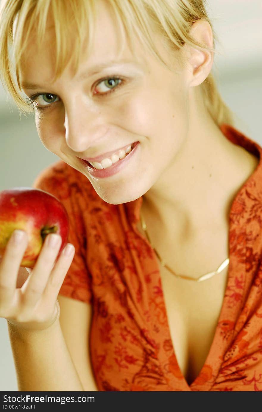 Girl with an apple