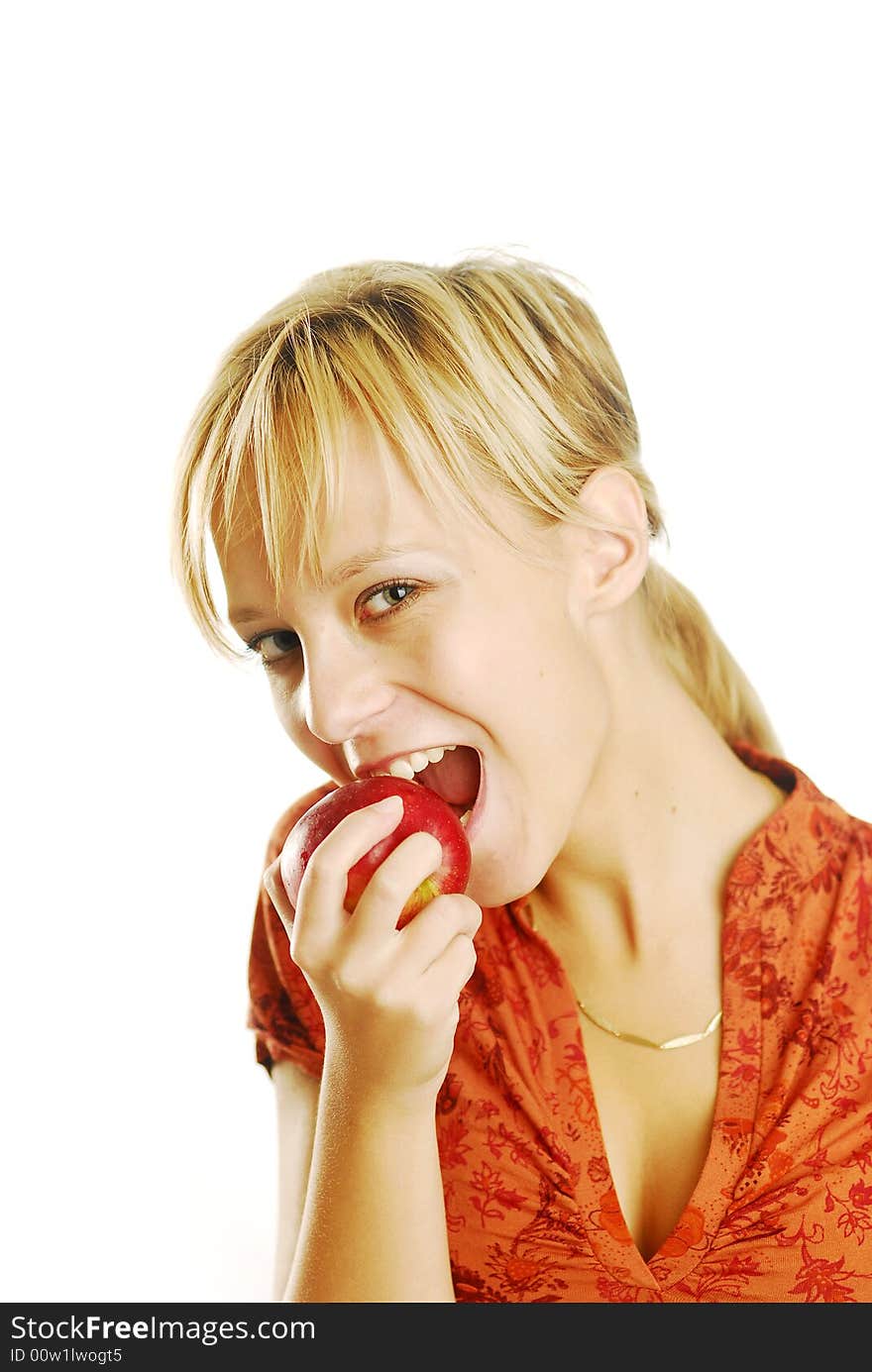 Girl with an apple