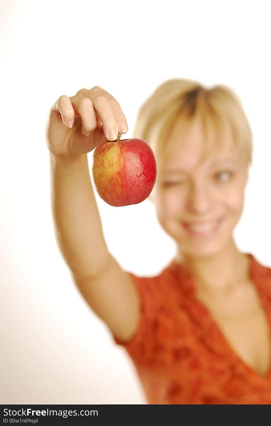 Girl with an apple