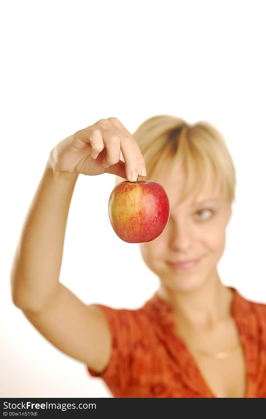 Girl with an apple