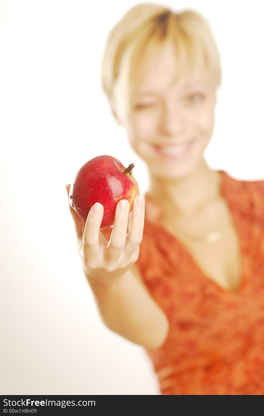 Girl with an apple