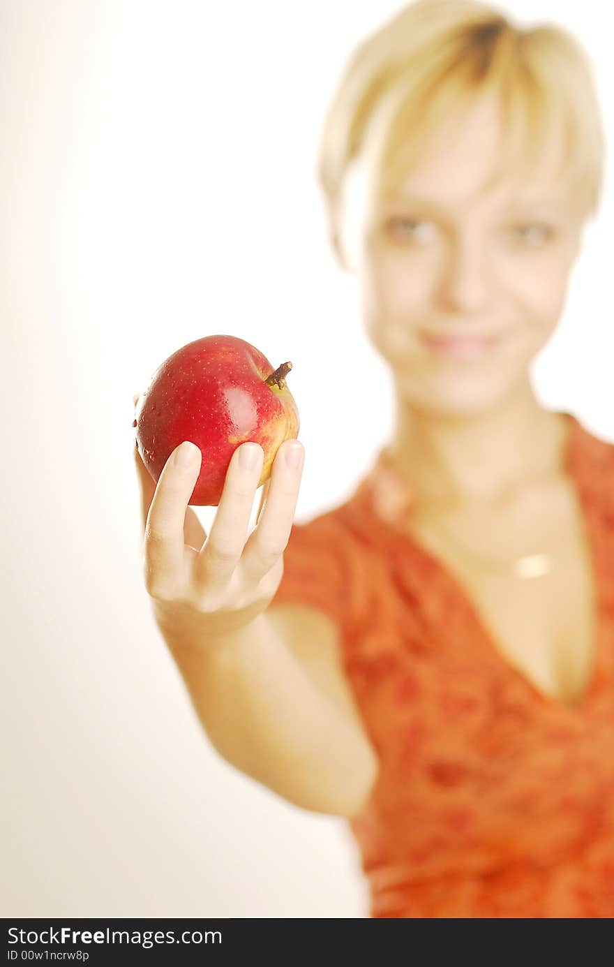 Girl with an apple