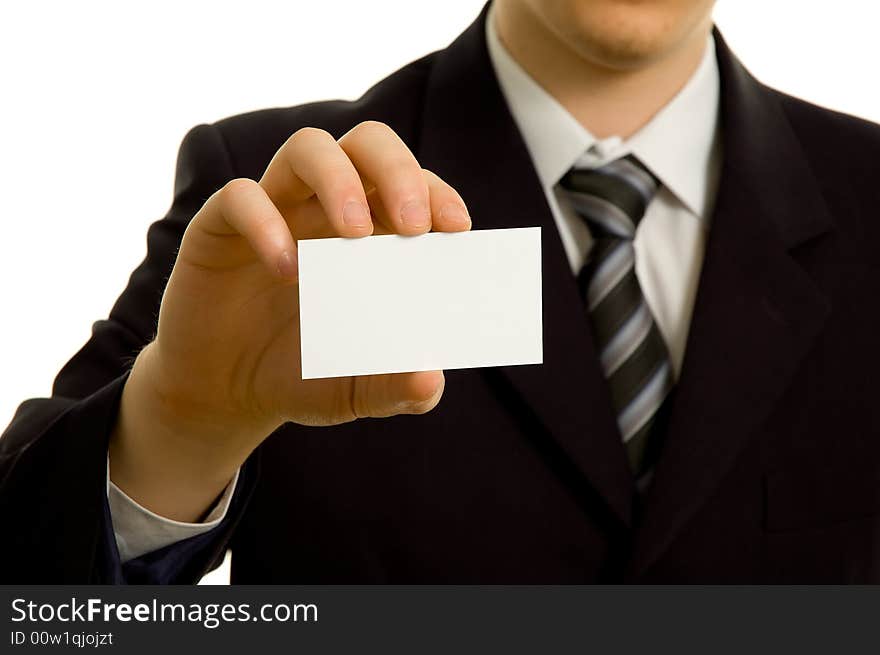 Businessman Showing A Business Card