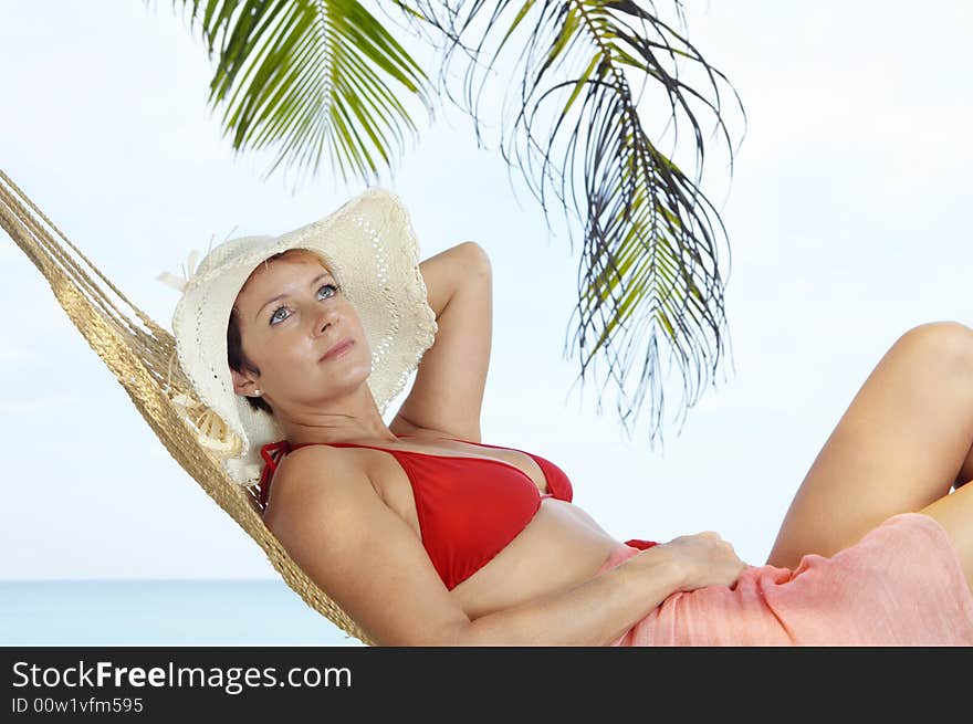 Woman in hammock