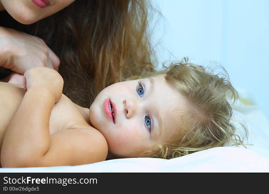 Portrait of happy  young  mother with her baby. Portrait of happy  young  mother with her baby