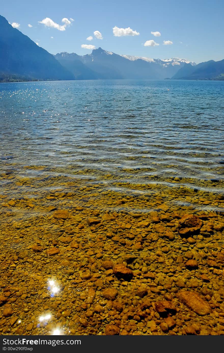 Waterfront on a Lake with mountains. Waterfront on a Lake with mountains