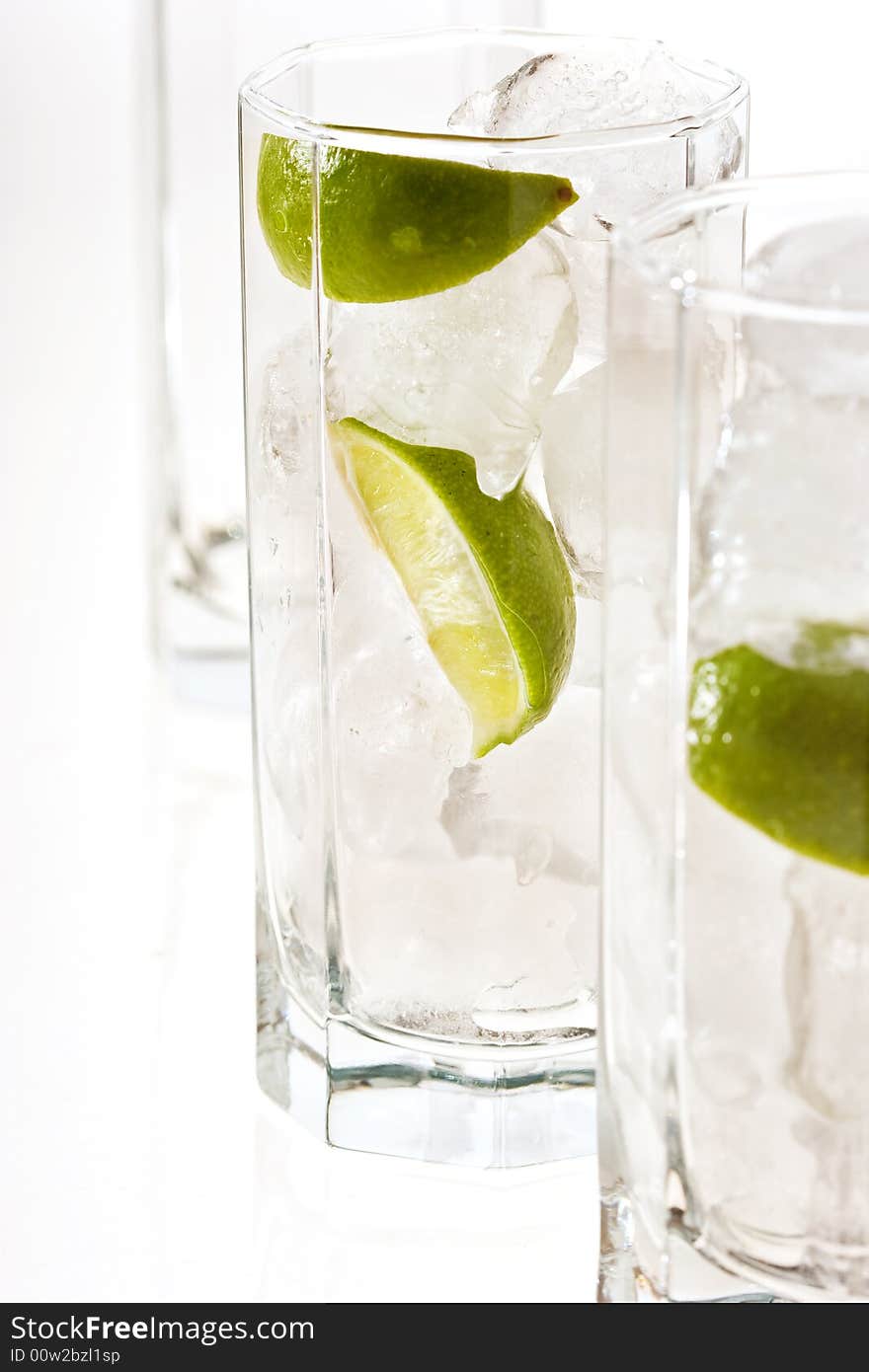 Drink series: cold cocktail with ice and lime. Drink series: cold cocktail with ice and lime