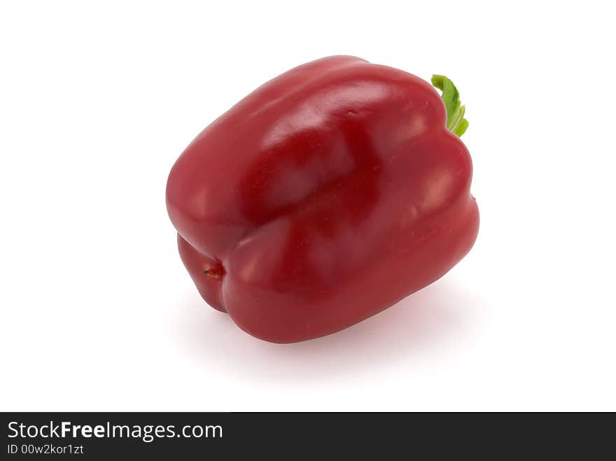 Sweet pepper isolated on white with shadow