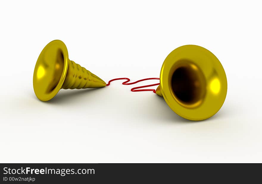 3D image of simple telephone. XXL. 3D image of simple telephone. XXL