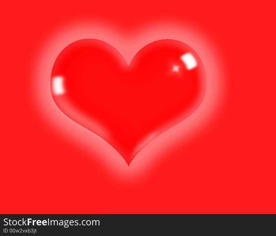 Illustration of a shiny red heart, representing love. Illustration of a shiny red heart, representing love