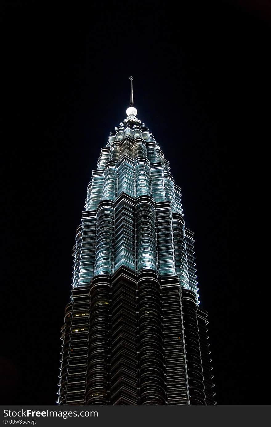 Petronas twin towers in the night, malaysia