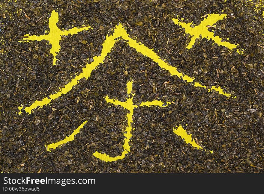 Hieroglyph of  Tea from dry leafs. Hieroglyph of  Tea from dry leafs