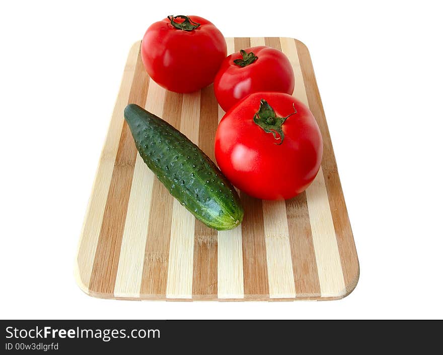 Vegetables on cutting board.