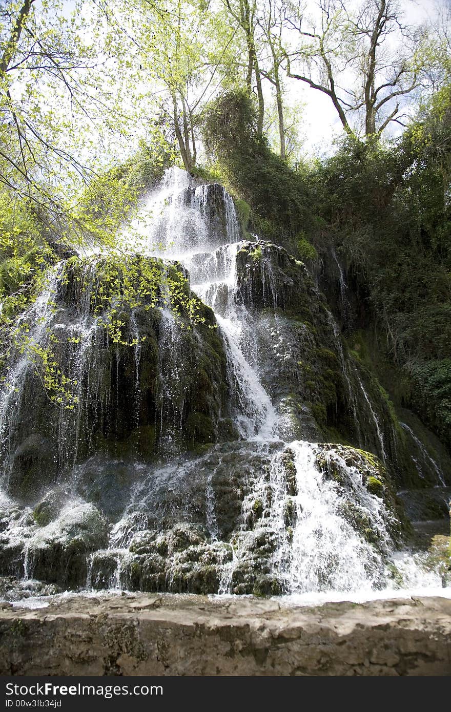 Waterfall at monasterio de piedra saragossa aragon spain