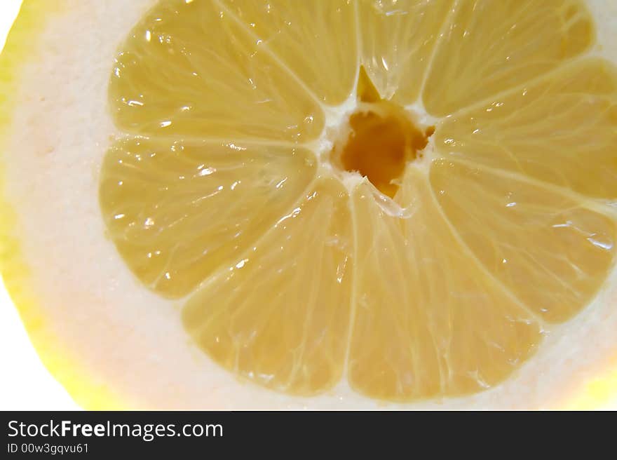 Yellow lemon on a white background