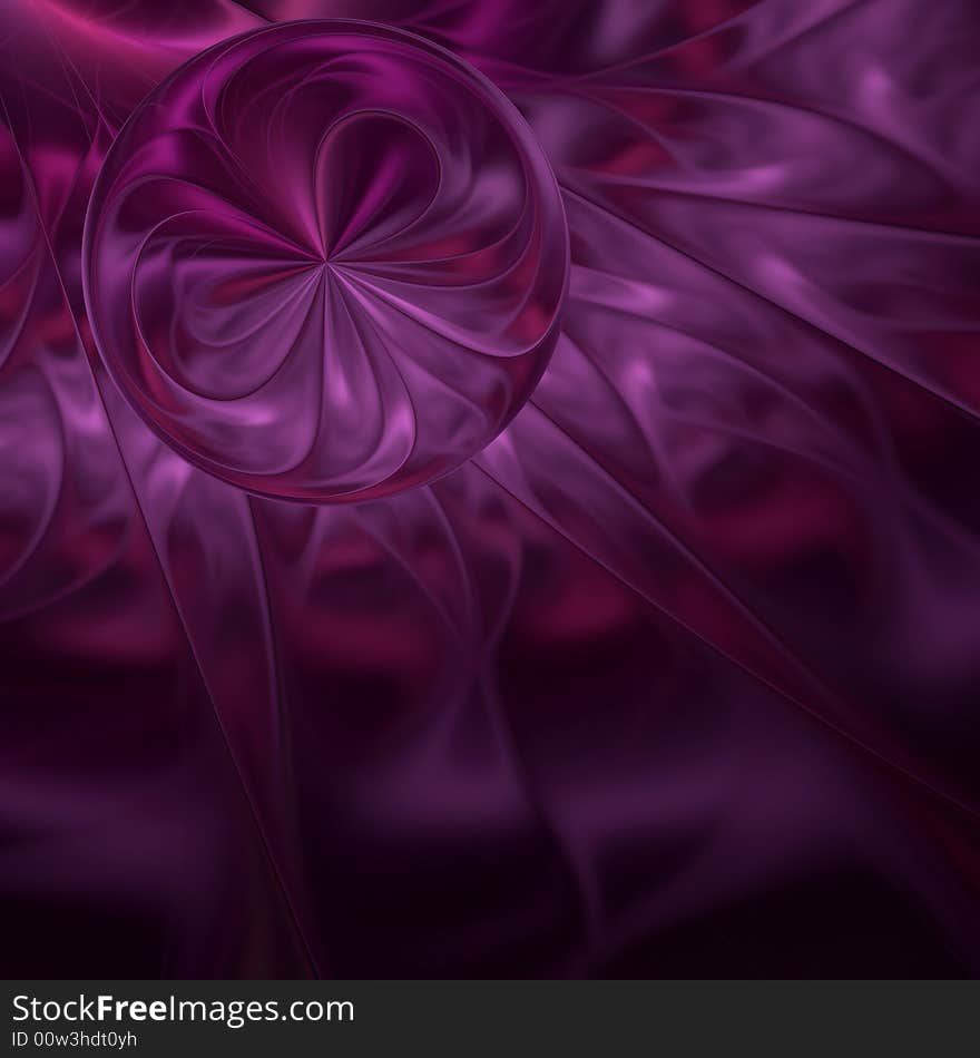 Abstract fractal image resembling magenta silk