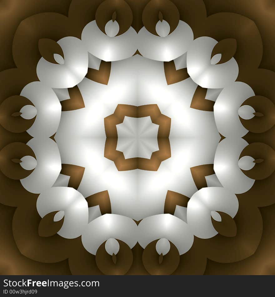 Abstract fractal image resembling a pretty petal quilt