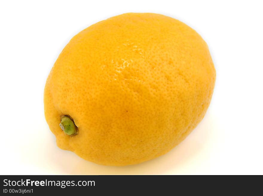 Yellow lemon on a white background