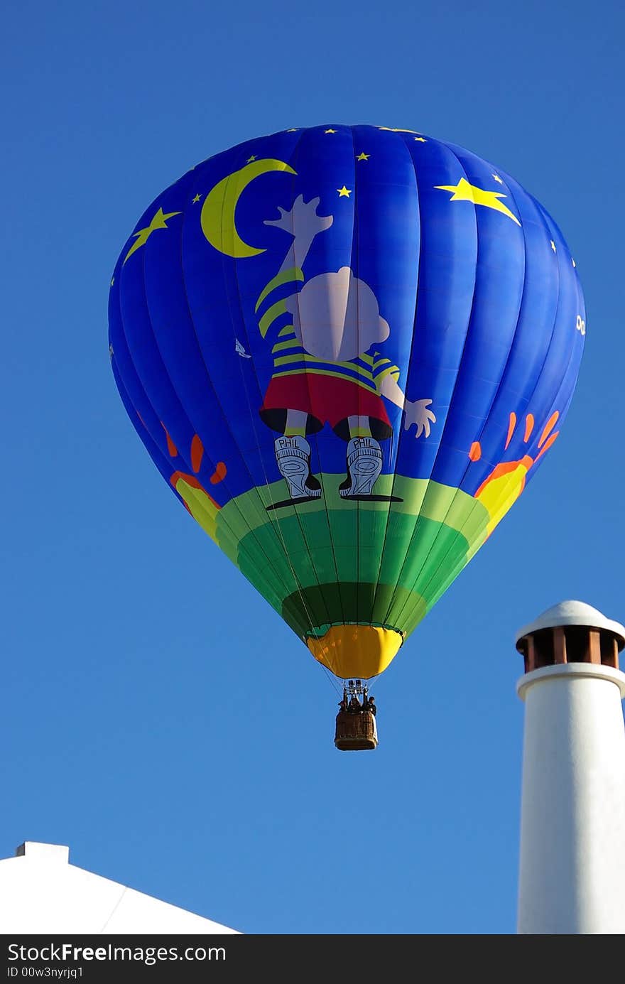 Hot air balloon in the blue sky. Hot air balloon in the blue sky.