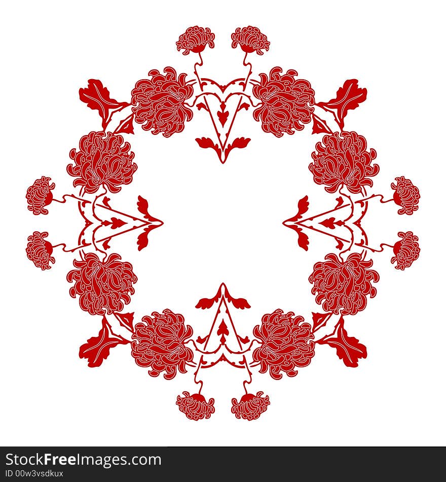 Abstract floral ornament - graphic illustration