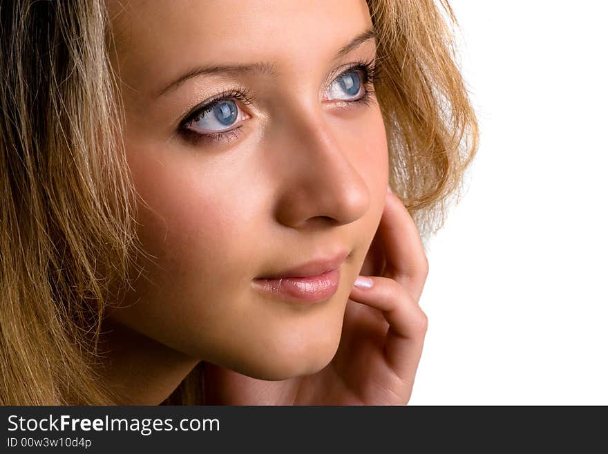 Beautiful girl with blue eyes