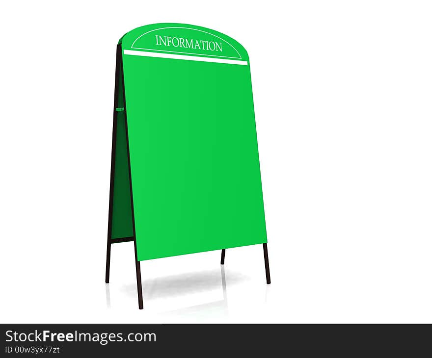 A green blank billboard with the text information at the top. A green blank billboard with the text information at the top.