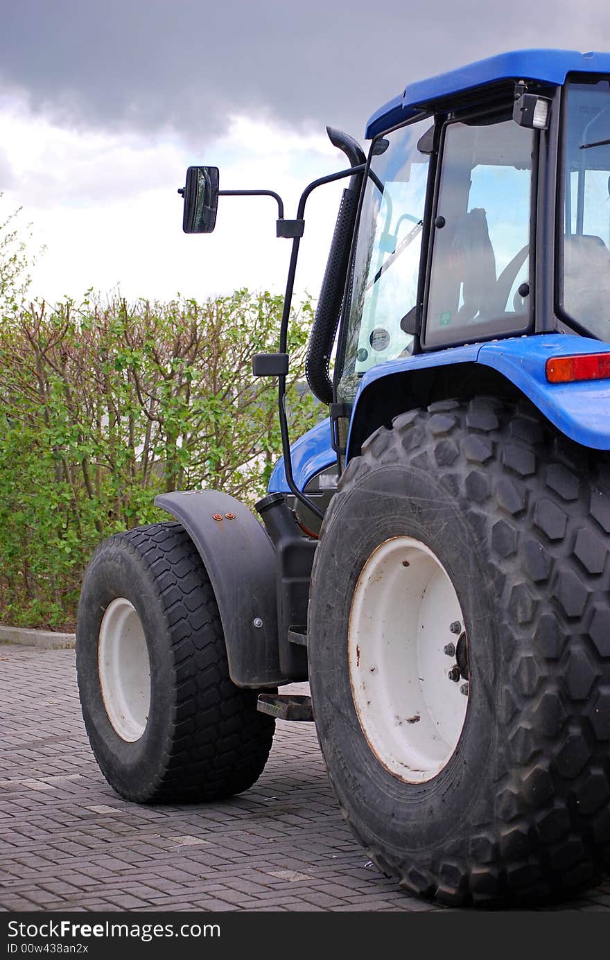 Shot of a blue tractor