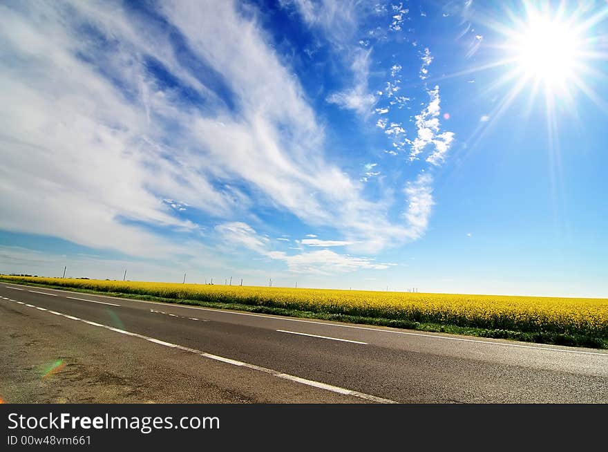 A perfect day to cross the country. A perfect day to cross the country