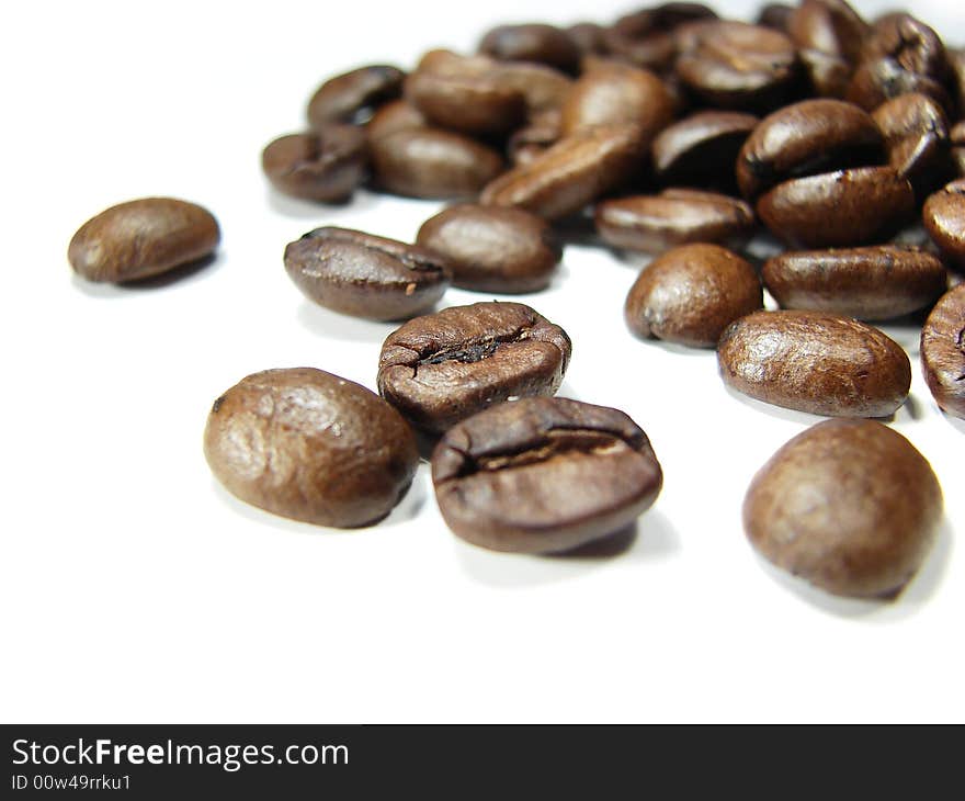 Natural black coffee beans