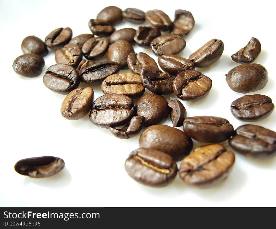 Natural black coffee beans