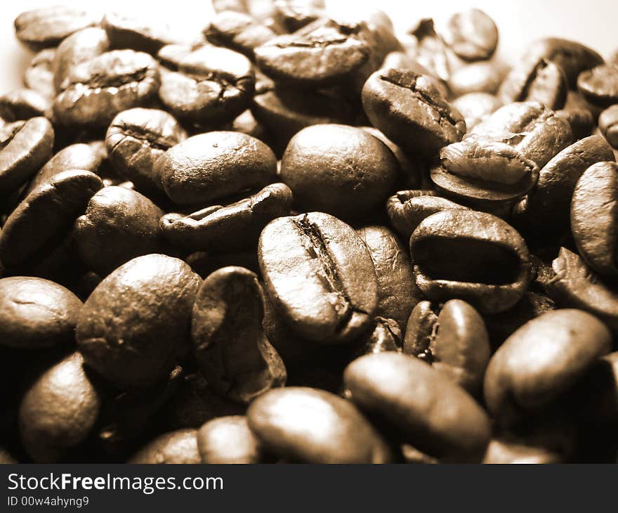 Natural Black Coffee Beans Background