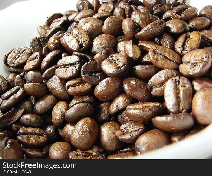 Natural Black Coffee Beans Closeup