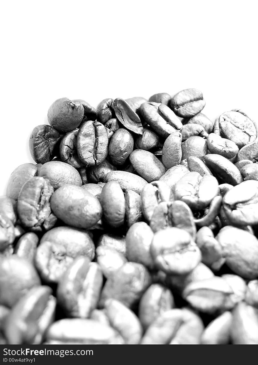 Natural coffee beans black and white