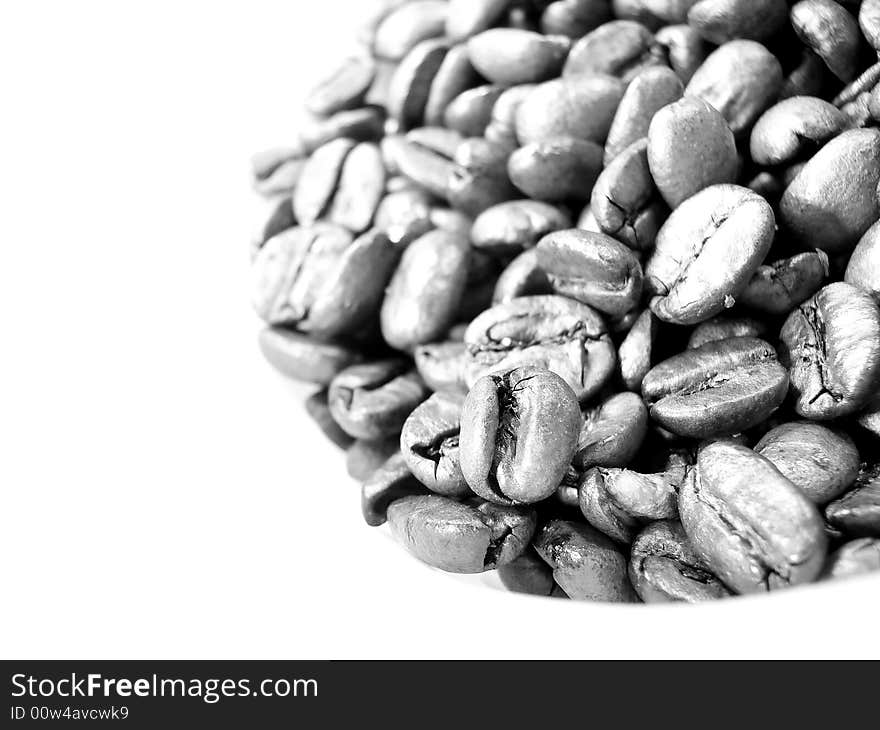 Natural coffee beans black and white