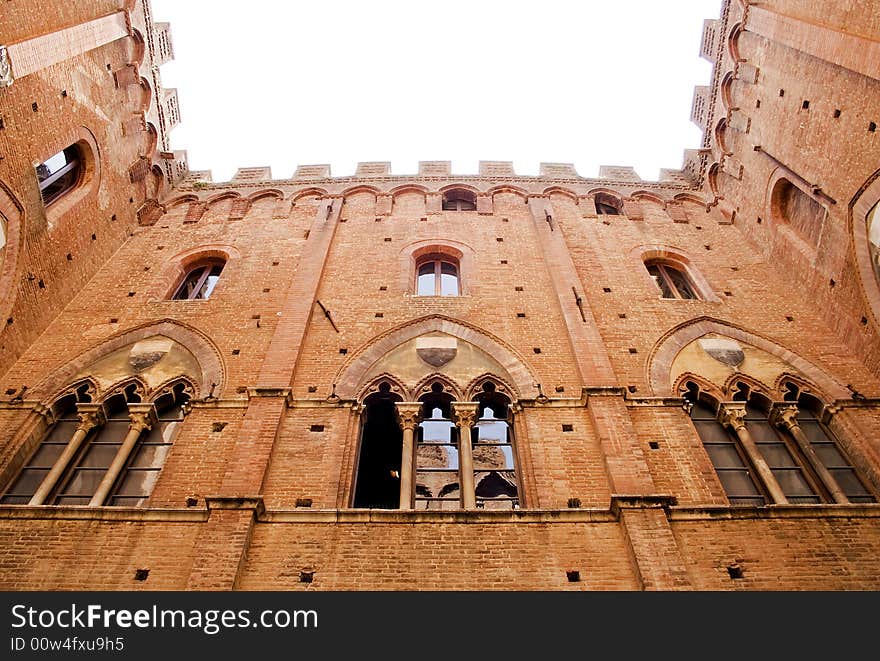 Ancient ducal palace in Siena Italy