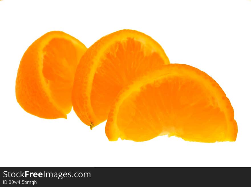 Orange segments against white background