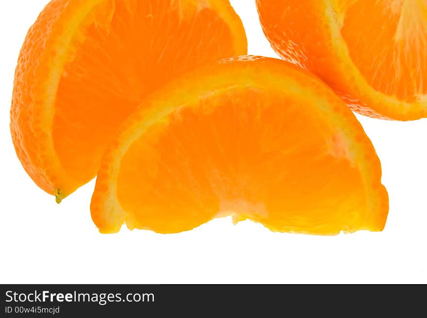 Orange segments against white background