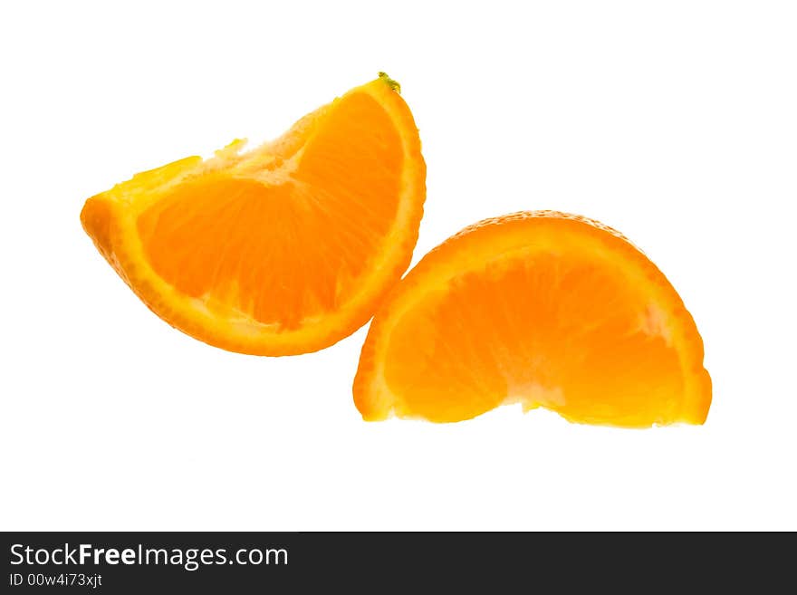 Orange segments against white background