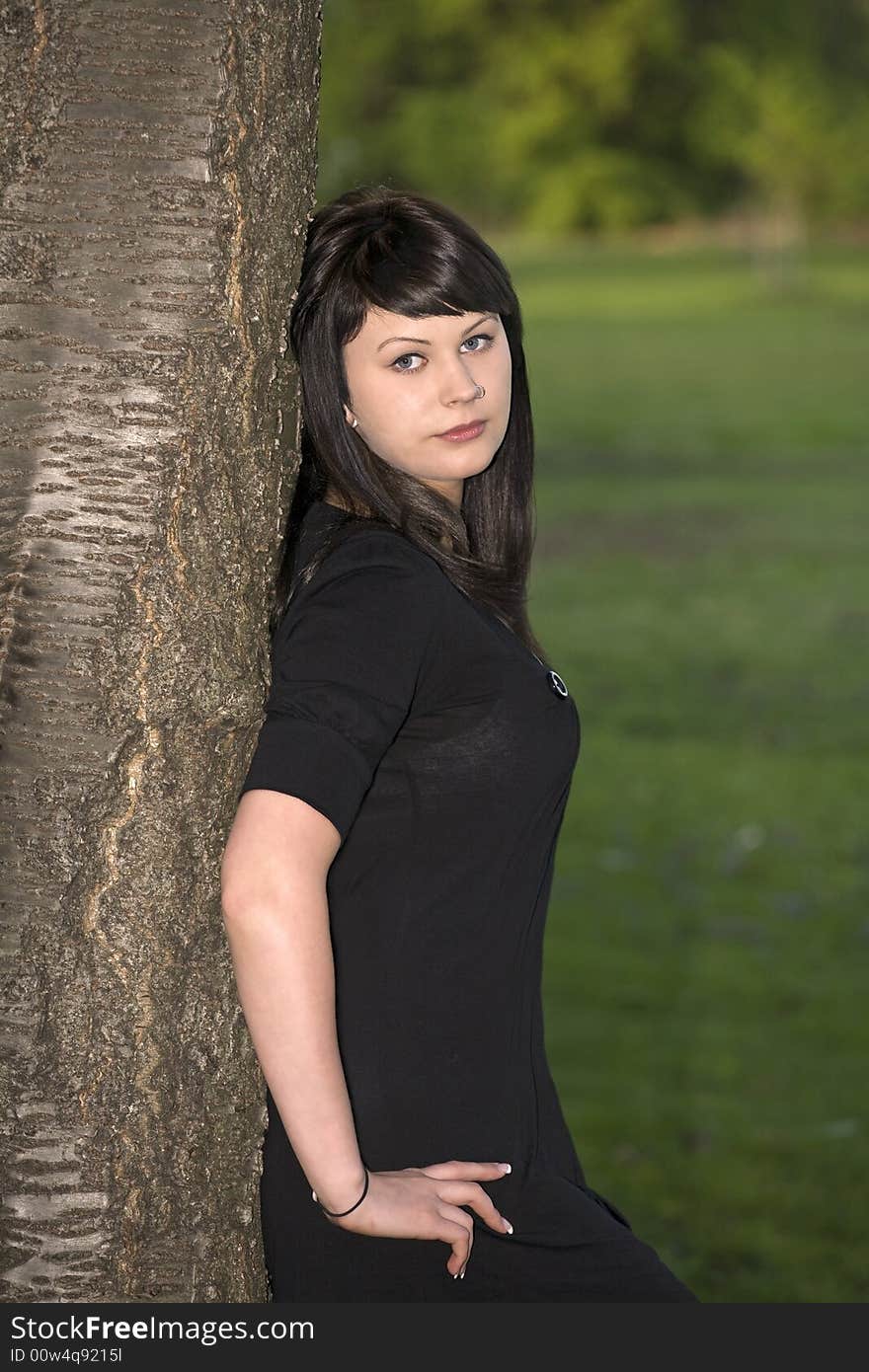 A portrait of a lovely young lady outdoors