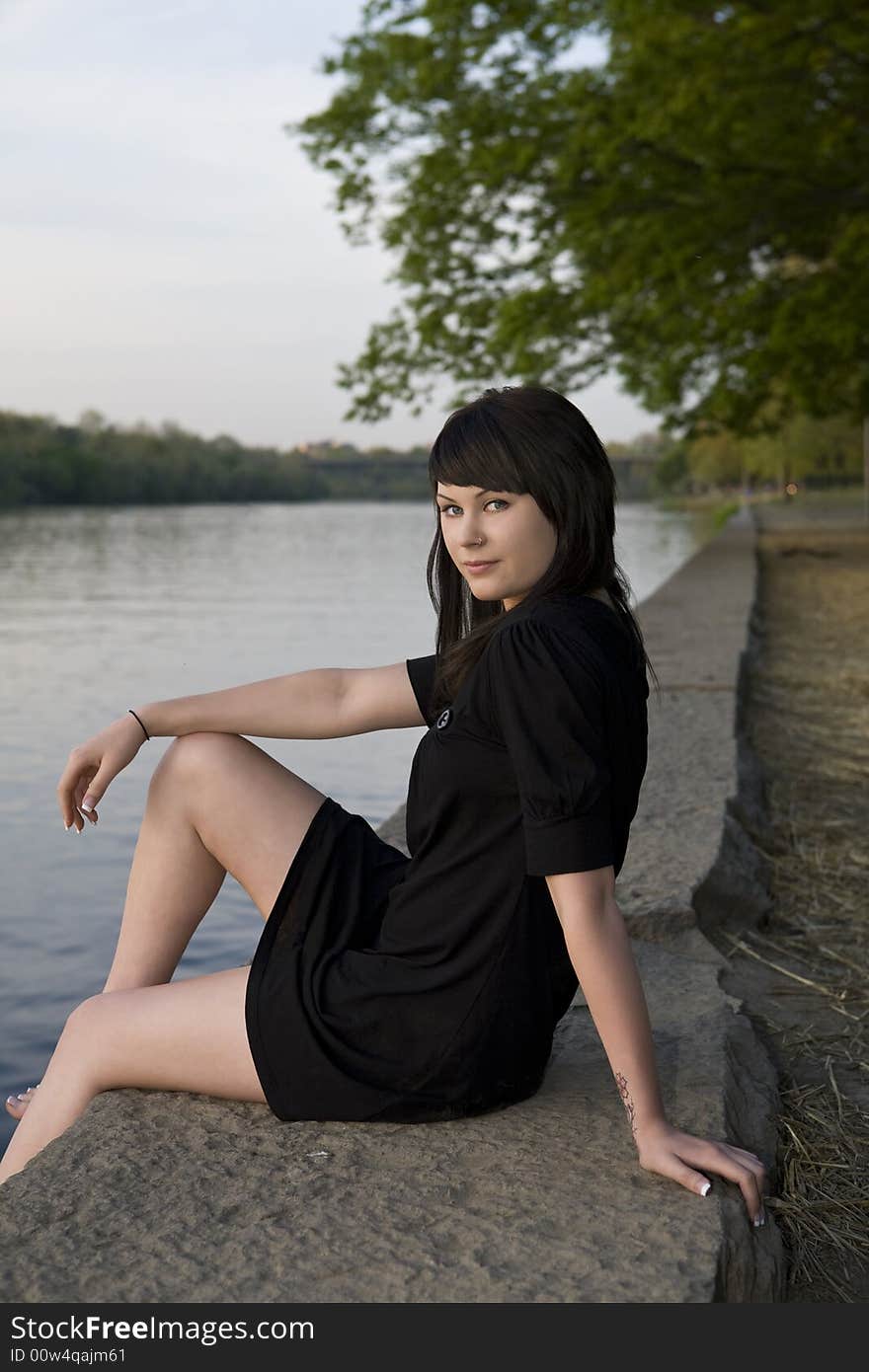 A portrait of a lovely young lady outdoors