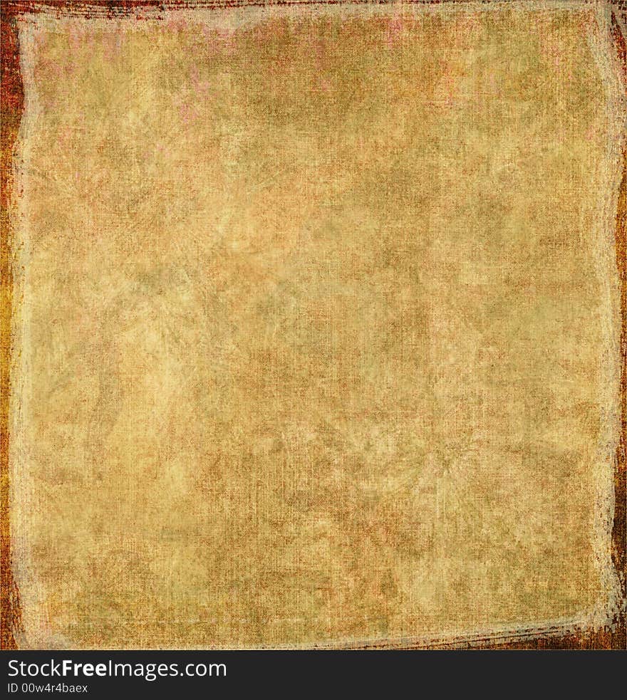 Grungy yellow and brown canvas with floral pattern and space for text or picture. Grungy yellow and brown canvas with floral pattern and space for text or picture